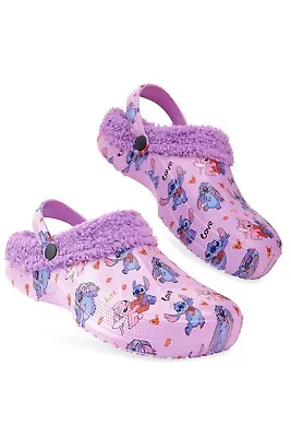 Buy Disney Adult Unisex Stitch Winter Clogs Cosy Slip On Slippers Cosy Fleece Lining • 21.49£