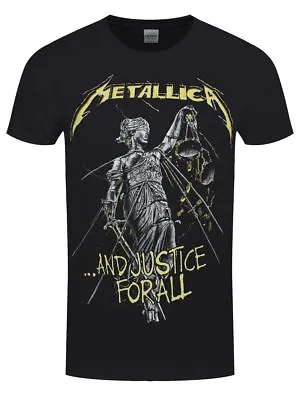 Buy Metallica T Shirt And Justice For All Tracks Official Black Mens Tee Metal Merch • 15.85£