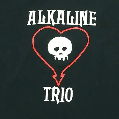 Buy Vintage Alkaline Trio Band Black Shirt T Shirt Sz Large HeartSkull CHICAGO Punk • 37.88£