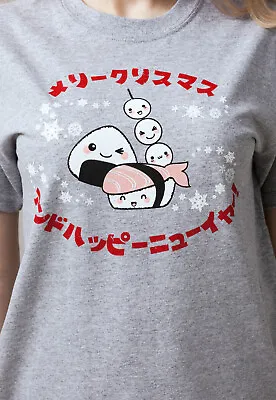 Buy Japanese T Shirt Kawaii Christmas Sushi Anime Xmas Cute Womens Girls Cute Tee • 14.99£