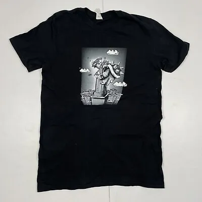 Buy T-Shirt Medium Black Mens Short Sleeve Graphic Print Bowser Mario • 5.45£