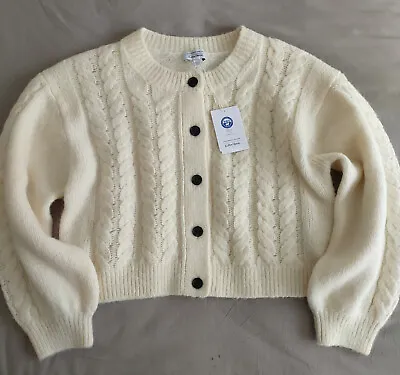 Buy Other Stories Cardigan Alpaca Wool Nordic Style Cable Knit Sweater M L Cream • 71.10£