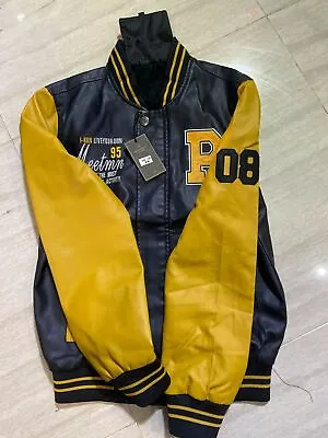 Buy Men's Letterman Jacket Vintage Baseball American College Varsity Leather Bomber • 28.77£