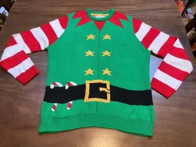 Buy Burton Classic Vintage Elf Father Christmas Style Jumper Sweater XL • 14.99£