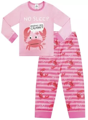 Buy Cute No Sleep Makes Me Crabby Girls  Long Cotton Pyjamas • 5.99£