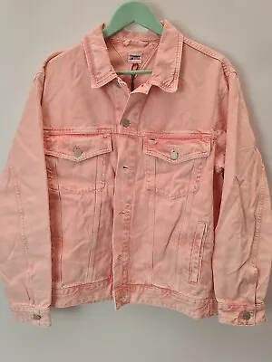 Buy Tommy Jeans Oversized Pink Trucker Jacket Womens Size UK XXSmall  • 29.44£