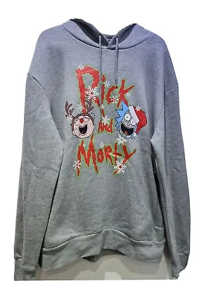 Buy Rick And Morty Christmas Xmas Sweatshirt Hoodie Grey Hooded Top Mens Primark • 25.49£