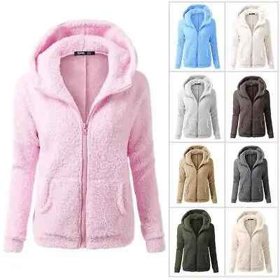 Buy Abrigos Con Gorro Para Mujer Chaqueta Sueter Zipper De Lana Winter Jacket Hooded • 16.38£
