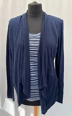 Buy Dual Layer Top M&S Size 10 Navy Blue Long Sleeve Polyester Blend Womens BNWT • 9.89£