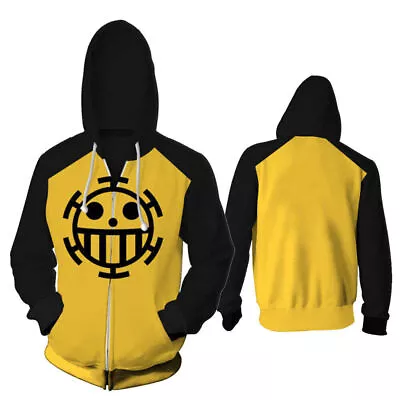Buy One Piece Men's Long Sleeve Hooded Sweatshirt Anime Print Alphabet Sports Jacket • 23.17£