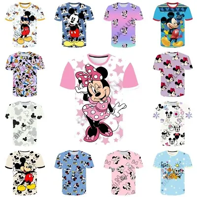 Buy Kids Boys Girls Mickey Minnie Mouse Casual Short Sleeve T-Shirt Tee Top Gift UK • 6.98£
