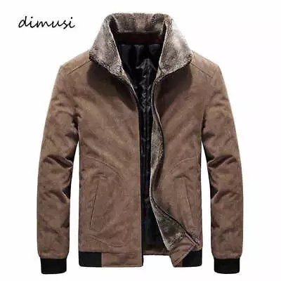 Buy DIMUSI Winter Men's Bomber Jackets Casual Male Fur Collar • 80.60£