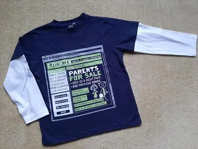 Buy EUC Boys PARENTS FOR SALE ADVERT Double Layer Long Sleeve Top Tee 4-5 Y 110 • 2.95£