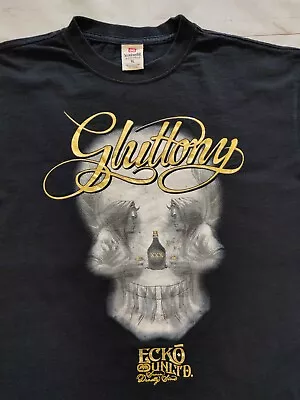 Buy Men's Vintage Ecko Unltd Gluttony Seven Deadly Sins Double Sided T-shirt Sz XL • 49.99£