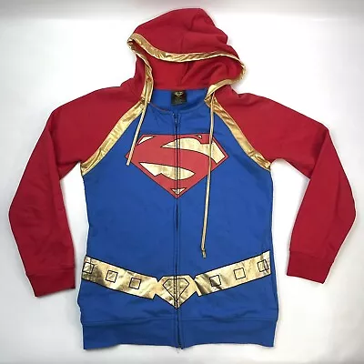 Buy Superman DC Comics Full Zip Hoodie Blue Cosplay Jacket Youth Size L 11/13 • 13.38£