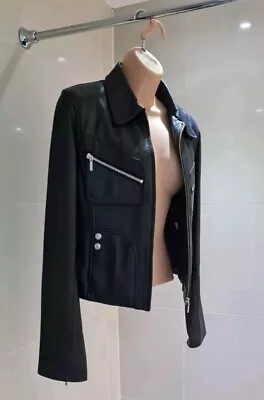 Buy New Look - Ladies Lovely Soft Black 100% Leather Jacket Fully Lined Size 12  • 34.99£