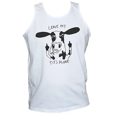 Buy Funny Rude Feminist Cow Breast T-shirt Vest Animal Rights Protest Unisex • 13.85£