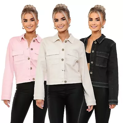 Buy Summer Denim Jeans Jacket Ex( R.Island )Womens Ladies Button Up Long Sleeve • 14.99£