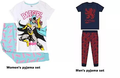 Buy Official BatGirl Ladies Short Sleeve Pyjama Set & Mens Harry Potter Pyjama Set • 13.99£