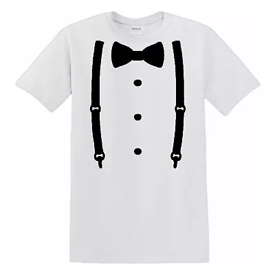 Buy Suit And Tie Kids T-Shirt Tuxedo White Suit Tshirt Fancy Birthday Fashion Gift • 9.99£