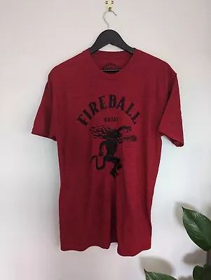 Buy Mens Short Sleeved Tee Red Fireball Whisky USA - Large Used • 12£