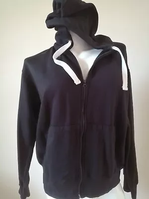 Buy Black  Hoodie Long Sleeved Zip Opening    • 8.95£