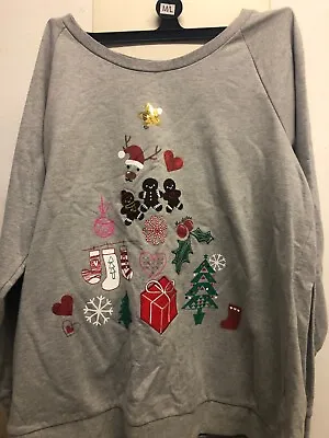 Buy Ladies Christmas Jumper Gingerbread Festive Brand Sheego Size 18/20 Used VGC • 9.99£