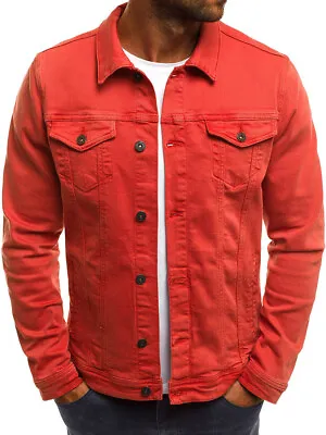 Buy Mens Denim Jacket Loose Fit Button Cotton Casual Jeans Jackets Coat Outwear • 23.47£
