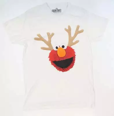 Buy Primark Womens White Cotton Basic T-Shirt Size S Round Neck - Reindeer Elmo Sesa • 5£