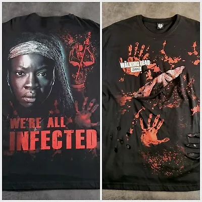 Buy AMC The Walking Dead Graphic Gore T Shirt Rare Michonne Grimes Men's Sz XL  • 19.99£