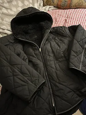 Buy AUTOGRAPH Marks & Spencer Coat Jacket Black RRP £160 Fleece Lined Hood • 30£