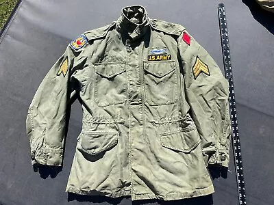 Buy Early Vietnam M51 Field Jacket OG 107 Sateen Patches CIB 5th ID REG SMALL 1963 • 142.08£