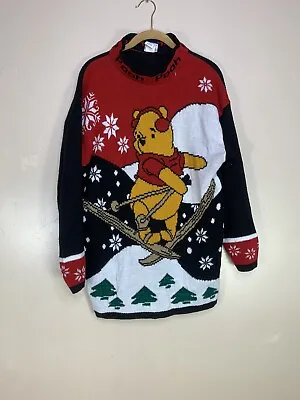 Buy Vintage Disney Winnie The Pooh Womens Large 90s Christmas Sweater Ski Knit • 48.26£
