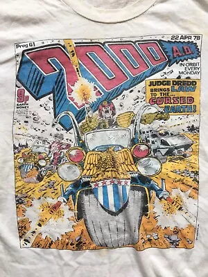 Buy 2000 AD Genuine Shirt 1982 Judge Dredd IPC Cursed Earth Medium Forbidden Planet • 99.99£