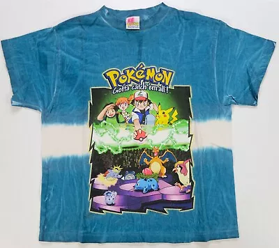 Buy Rare Vintage Pokemon Gotta Catch Em All Ash Pikachu Charizard T Shirt 90s Youth • 78.93£