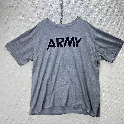 Buy US Army T-shirt Mens L Large Grey Marl  Issued Condition Back Printed Soffe • 11.99£