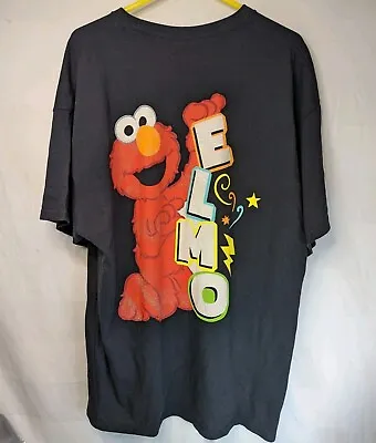 Buy Sesame Street Elmo Mens T-Shirt Size Large Black Red  • 14.99£