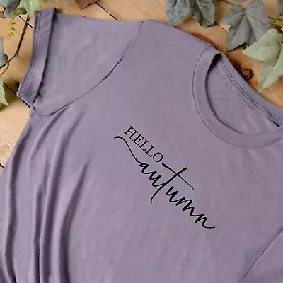 Buy AUTUMN CLOTHING Unisex T Shirt | Hello Autumn T Shirt | Trending Autumn Top • 12.95£