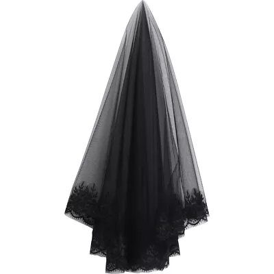 Buy Polyester Mesh Halloween Veil Headdress Bride Wedding Jackets For Black • 7.45£