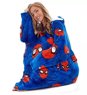 Buy Gamer Fleece Oversized Adults Hoodie Spiderman Heads Up Design Soft Blanket • 29.99£