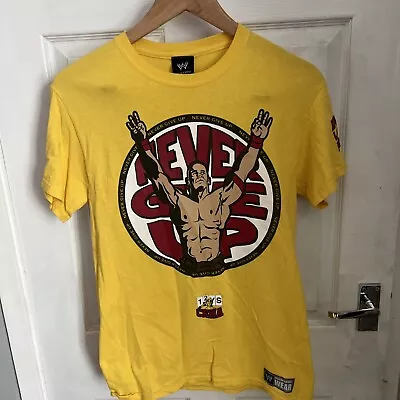 Buy WWE Wrestling T Shirt Small  Yellow John Cena Never Give Up Double Sided • 7£