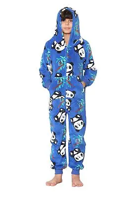 Buy Girls Boys Fleece A2Z Onesie One Piece Pyjamas Panda Print Sleepsuit Unisex • 12.99£