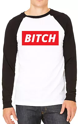 Buy Bitch Funny Mens T-shirt Baseball Tee • 13.99£