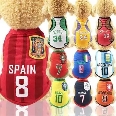 Buy Pet Cat Puppy Small Dog Vest T-Shirt Coat Dog Clothes Apparel2023 Football Shirt • 3.59£