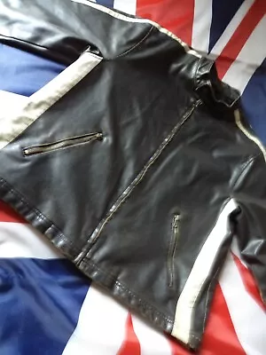 Buy 🇬🇧  Arizona Jean Company: Vintage Harrington-style Leather-look Moto Jacket L • 2.99£