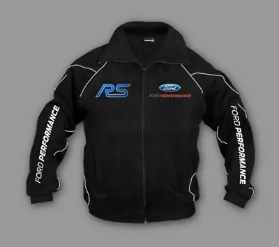 Buy New Ford RS Racing Fleece Jacket, Outdoor Coat Fan Soft Shell Embroidery Apparel • 49.08£