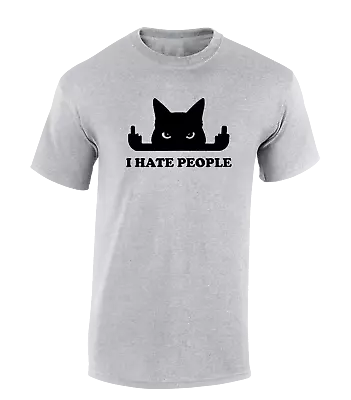 Buy I Hate People Cat Mens T Shirt Funny Cat Lover Animal Kitten Cute Gift Idea Top • 7.99£