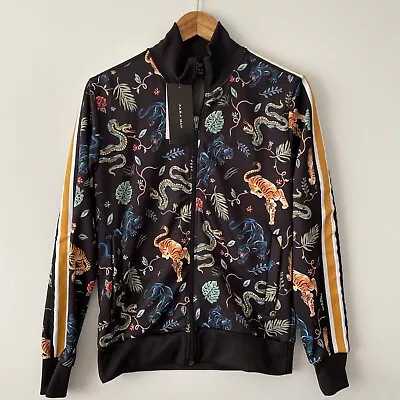 Buy Zara Man Zip Sweatshirt Jacket Black Jungle Print Leopard Snake Mens Size S • 19.99£