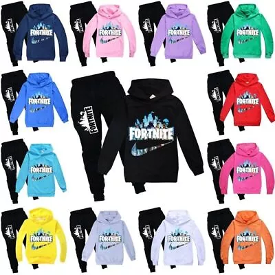 Buy Kids Boys Fortnite Casual Tracksuit Set Hoodie Jumper Top+Pants Suits Sportswear • 19.89£