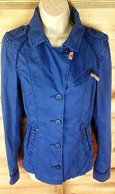 Buy Khujo Ltd Short Jacket Blue Size Medium 12 Vintage Inspired Military Style • 18£